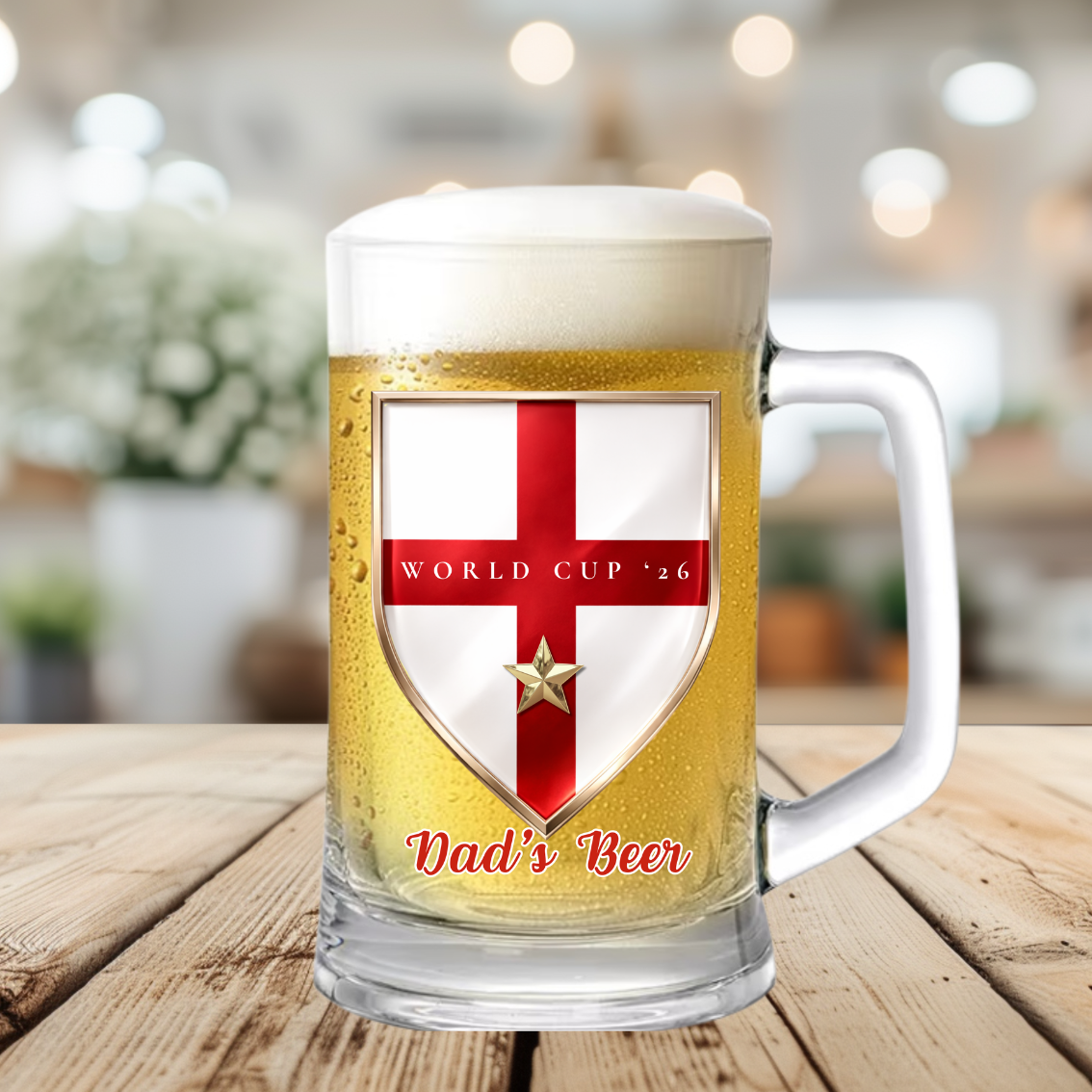 WORLD CUP 2026 ENGLAND THEMED GLASS TANKARDS