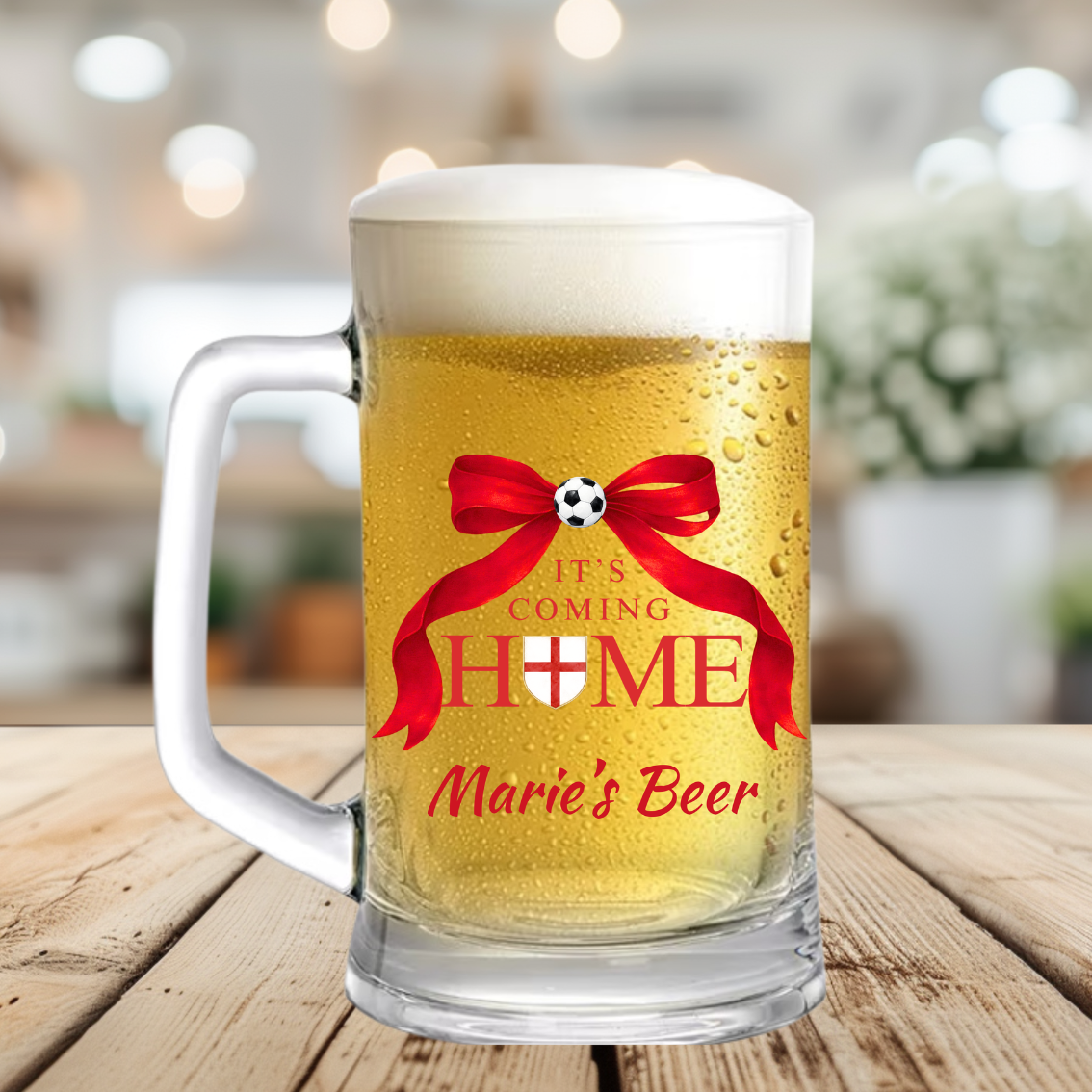 WORLD CUP 2026 ENGLAND THEMED GLASS TANKARDS